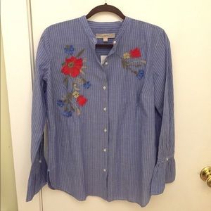 LOFT Embroidered Blouse